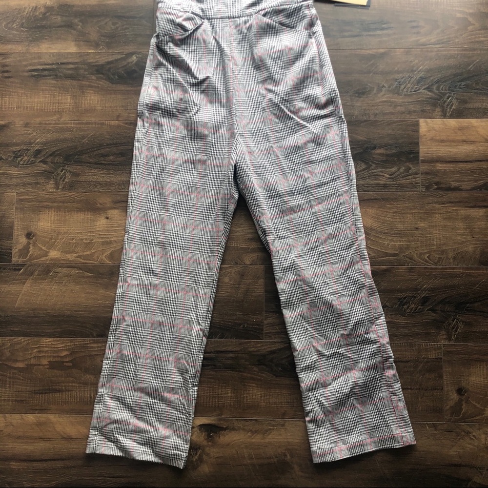 Reformation Oakland Plaid Jumpsuit Gray sz 10 - Picture 4 of 11